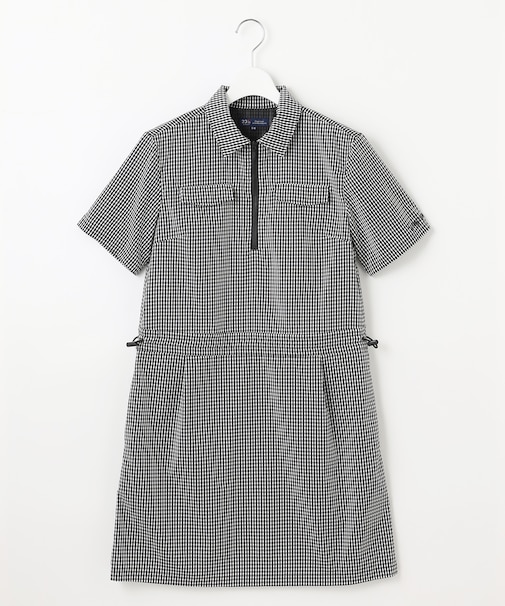 【WOMEN】ギンガムチェックストレッチワンピース