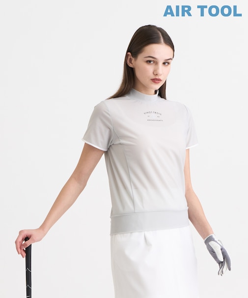 【WOMEN】AIR TOOLライト モックネックシャツ 接触冷感 UVケア 高通気 ひんやり冷感効果