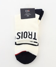 【MEN】ロゴラインハーフソックス　１５ｃｍ