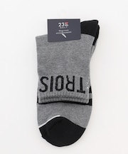 【MEN】ロゴラインハーフソックス　１５ｃｍ