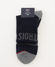 【MEN】ロゴラインハーフソックス　１５ｃｍ