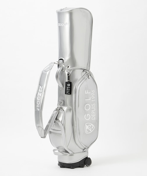 【UNISEX】エレガントエナメルキャディバッグ キャスター付きで移動もラクチン