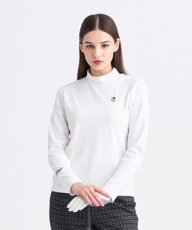 【WOMEN】ストレッチダンボールモックネック 吸水速乾 UVカット