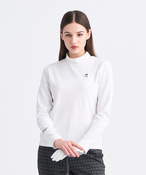 【WOMEN】ストレッチダンボールモックネック 吸水速乾 UVカット