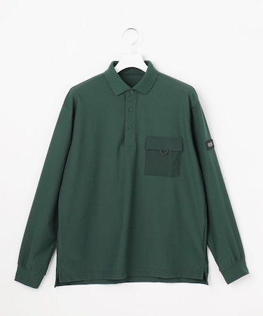 【MEN】「AIR TOOL」長袖ポケットポロシャツ 接触冷感 UVカット 高通気 ストレッチ イージーケア
