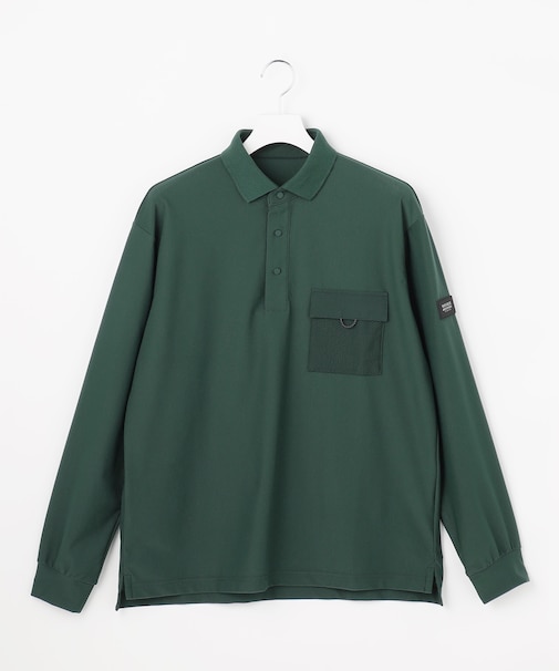 【MEN】「AIR TOOL」長袖ポケットポロシャツ 接触冷感 UVカット 高通気 ストレッチ イージーケア