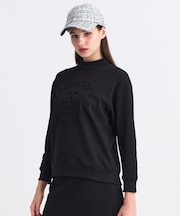 【WOMEN】エンボスロゴダンボールモックネック 吸水速乾 UVカット