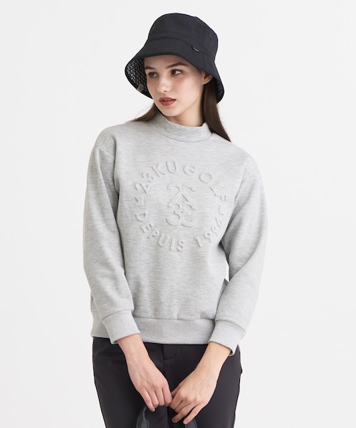 STONE 　モックネックフリース切替中綿キルティング　L　ロゴ バックロゴロングスリーブモックネック / Back Logo Long Sleeve