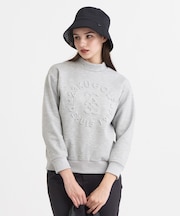 【WOMEN】エンボスロゴダンボールモックネック 吸水速乾 UVカット