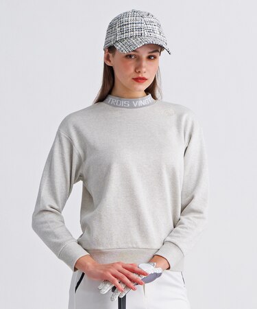 【WOMEN】ラメスウェットモックネック ダブルニット 裏毛素材