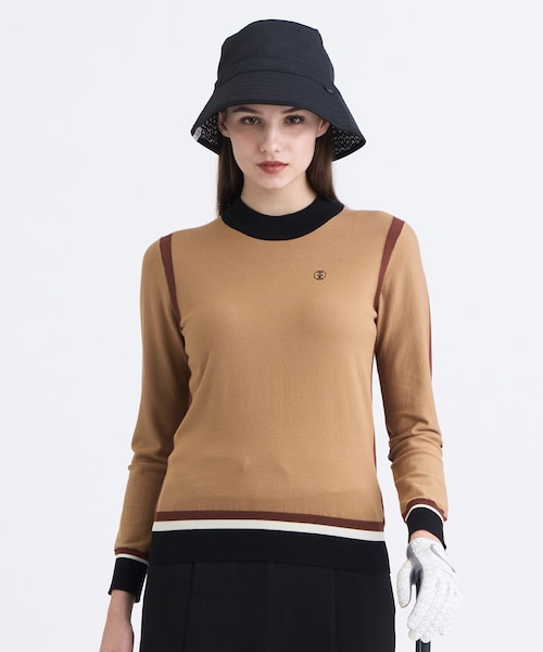 OBEY カラーブロック クルーネックセーター HeRIN.CYE（ヘリンドットサイ）の「Color block knit pullover