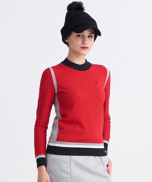 【Taylormade】カラーブロックモックセーター（未使用に近い） WOMEN】カラーブロックセーター UVケア｜ニジュウサンクゴルフの