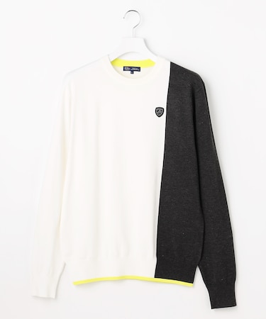 【MEN】カラーブロックニット UVケア
