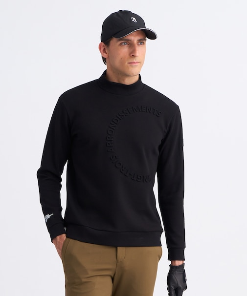 【MEN】エンボスロゴダンボールモックネック