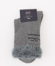 【WOMEN】ふわもこボアニットソックス 18cm