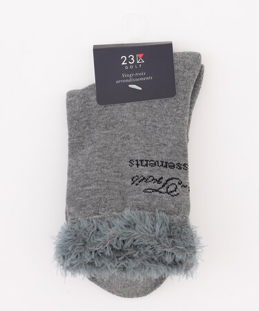 【WOMEN】ふわもこボアニットソックス 18cm