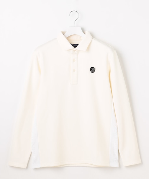 【MEN】カノコダンボール裏起毛長袖ポロシャツ