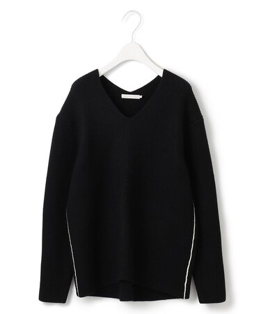 【マガジン掲載】 ウールポリエステルバルキー Vネックニット(番号CL24)