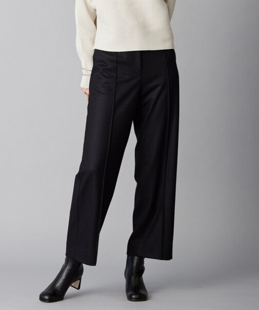 ウールミルドジャージー ワイドストレートパンツ