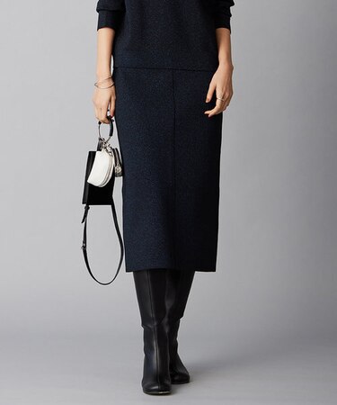 【洗える】 シャイニースムース ニットスカート