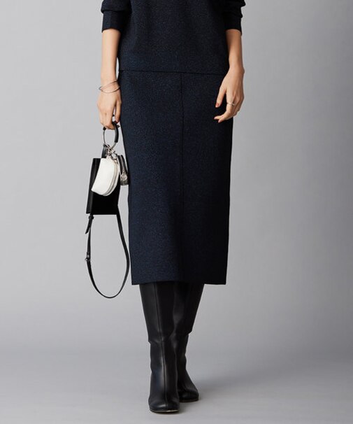 【洗える】 シャイニースムース ニットスカート