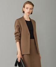 【洗える】シンセティックヤーンスムース ニットジャケット