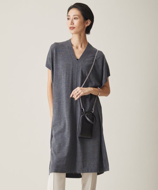 【洗える】コンパクトウール ニットチュニック