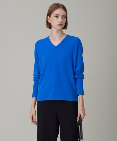 【洗える】ソフトウールハイゲージ Vネックプルオーバー