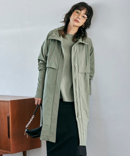 くるみん　icbメモリーストレッチタフタフーデッドコート４２ 撥水加工】 メモリーストレッチタフタ フーデットコート｜アイ