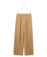 【洗える】リヨセルサテンストレッチ ワイドストレートパンツ