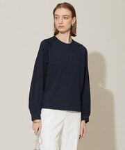 【接触冷感・UVケア・洗える】コンフォートプレーティング パフスリーブカットソー