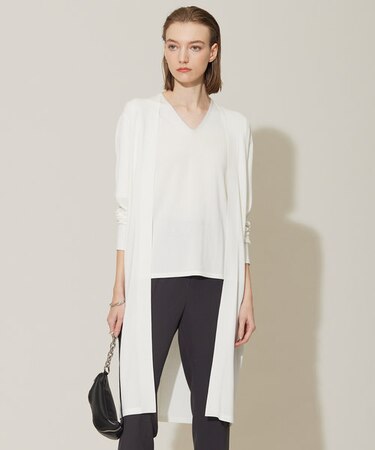 【WEB限定カラーあり・接触冷感・UVケア・洗える】 シンセティックハイゲージ ロングカーディガン