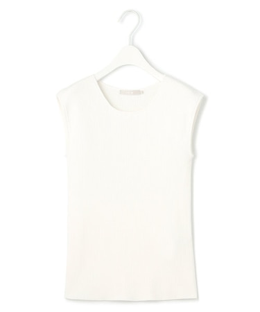 【UVカット・洗える】 オーガニックコットンリブ ノースリーブニット