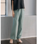 【洗える】ワッシャーツイル ワイドストレートパンツ