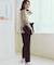【MAG×スタイリストコラボ】シャイニーシアーニット×サテンストレートパンツ