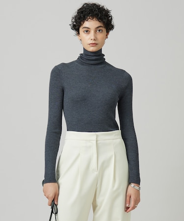 【CLASSY.1月号掲載・新色追加・洗える】エクストラファインメリノ タートルネックプルオーバー