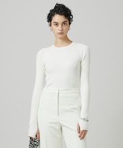 【CLASSY.1月号掲載・洗える】ハイゲージリブベーシック プルオーバーニット