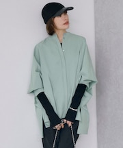 【洗える】ヴィンテージスパンブロード  バンドカラー長袖ブラウス