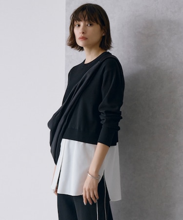 【WEB&一部店舗限定カラーあり】クロスコンビ ニットプルオーバー