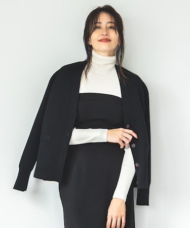 【洗える】ソフトカシミヤミックス Vネックニットカーディガン