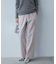 【洗える】ウォームサテン ワイドストレートカーゴパンツ