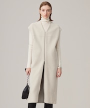 【洗える】コットンシェニール ジレワンピース