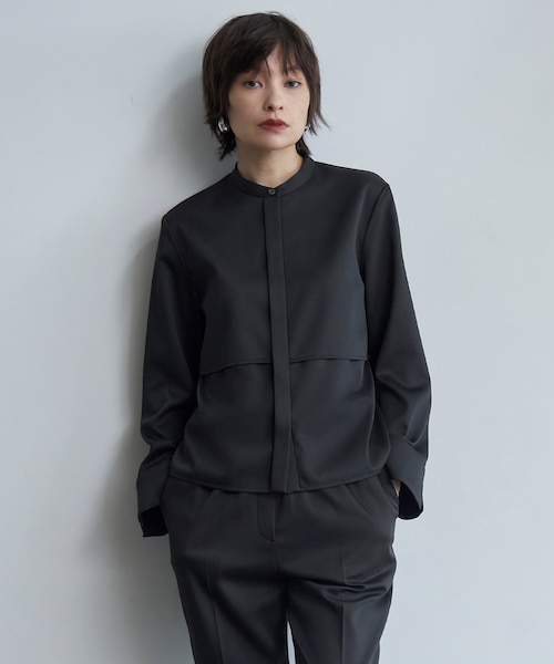 ICB 【洗える】ウォームサテン クロップドシャツ 洗える】ウォームサテン クロップドシャツ｜アイシービーの通販｜&mall