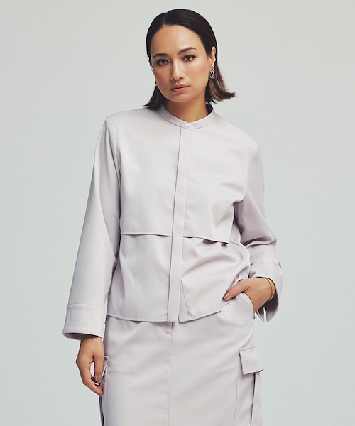 洗える】ウォームサテン クロップドシャツ｜アイシービーの通販｜&mall