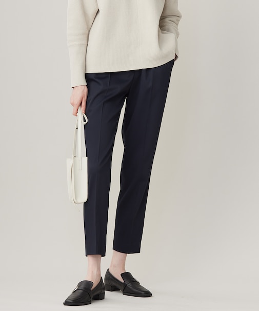 【洗える】ウォームサテン ドロストパンツ