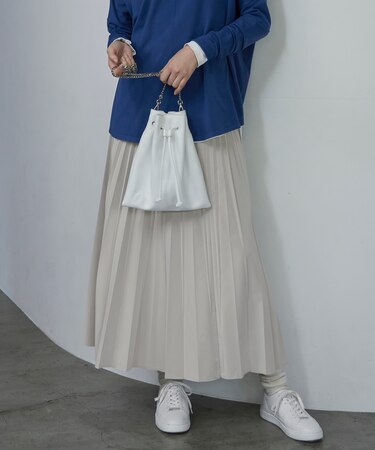 【CLASSY.1月号掲載・洗える】ラミネートプリーツ スカート