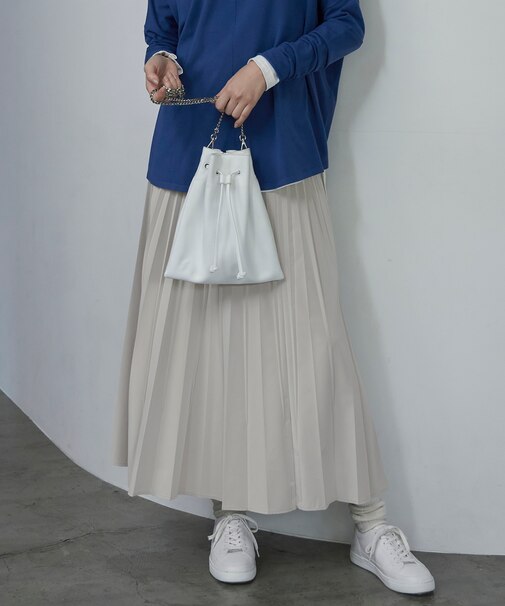 【CLASSY.1月号掲載・洗える】ラミネートプリーツ スカート