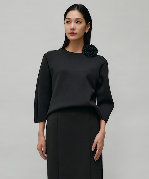 【洗える・WEB限定カラーあり】コンパクトダブルフェイス トップス