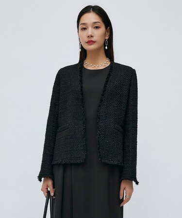 【CLASSY.1月号掲載】ルレックスツイード ノーカラージャケット