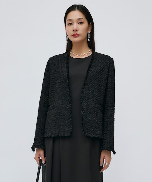 【CLASSY.1月号掲載】ルレックスツイード ノーカラージャケット